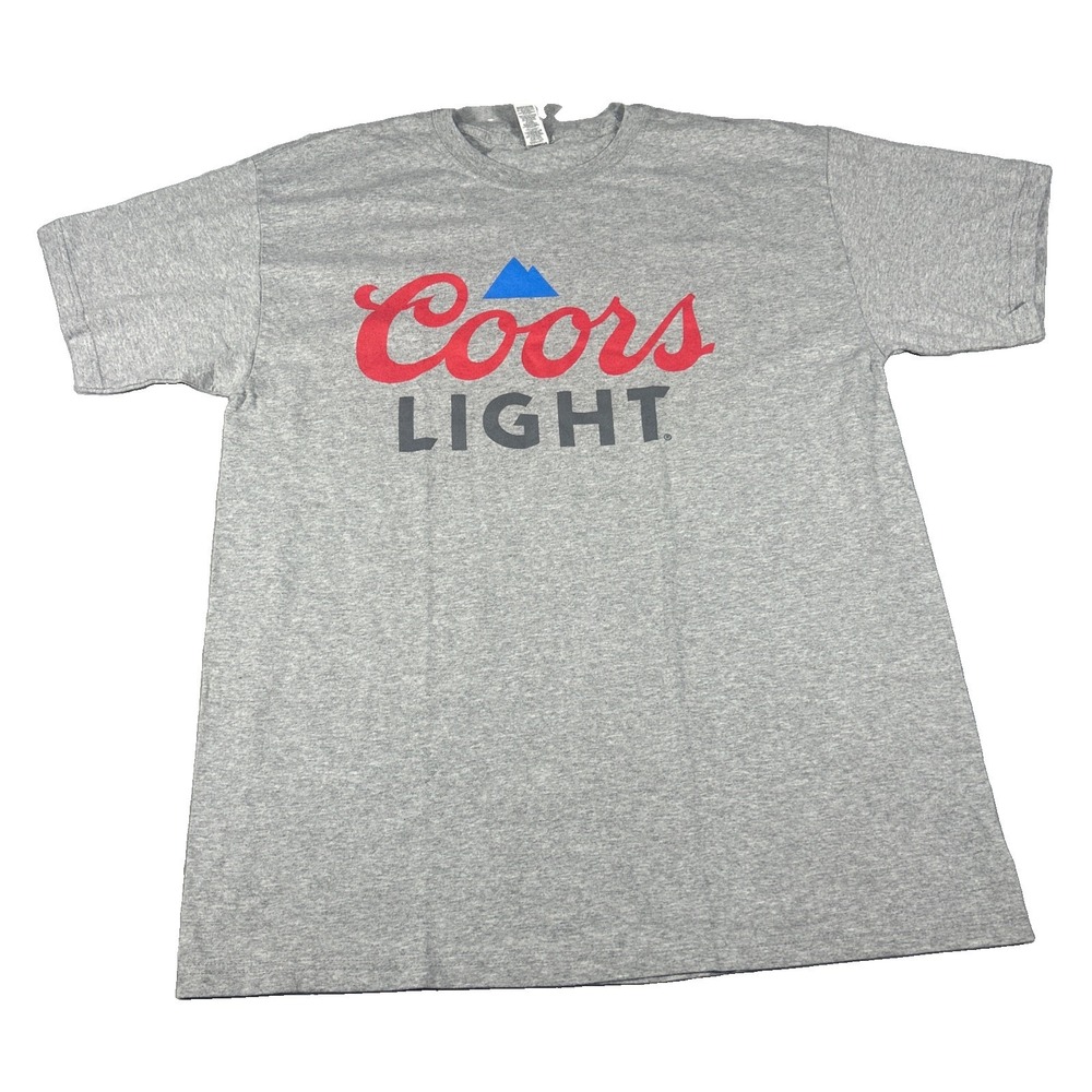 Coors Light Graphic T-Shirt Mens Large Heather Grey Short Sleeve Beer Tee